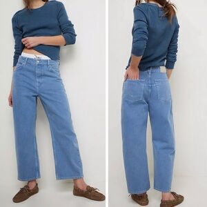 We The Free Deep Trance Dropped Boyfriend Jeans in Ocean Blue Size 29